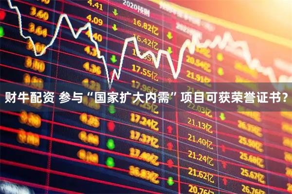 财牛配资 参与“国家扩大内需”项目可获荣誉证书？