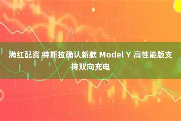 满红配资 特斯拉确认新款 Model Y 高性能版支持双向充电