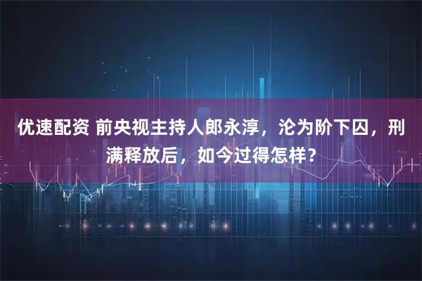 优速配资 前央视主持人郎永淳，沦为阶下囚，刑满释放后，如今过得怎样？